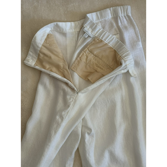 J. Jill LOVE LINEN White 100% Linen Side Zip Wide Leg Crop/Ankle Pant‎ Sz L Tall - Picture 7 of 14